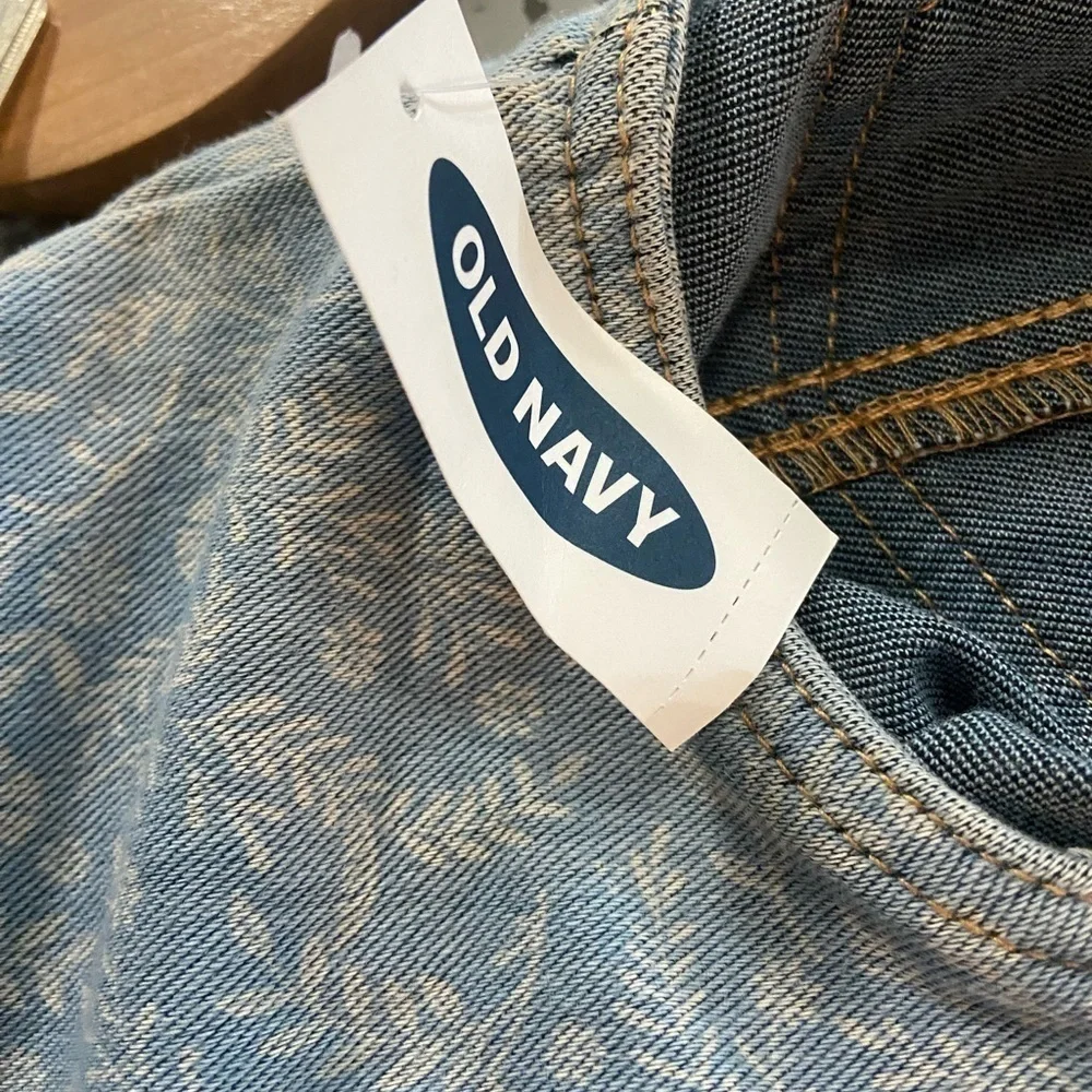NWT Old Navy Prairie Floral Overall Denim Dress